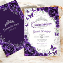 Lila silberne florale Quinceanera