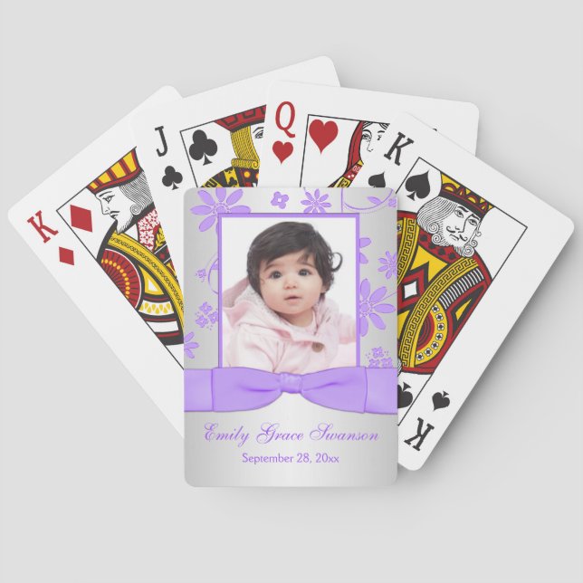 Lila, silberne Foto-Spielkarten Spielkarten (Rückseite)