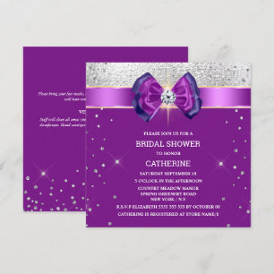 Lila silberner Glitzer mit elegantem, schicken Fun Einladung