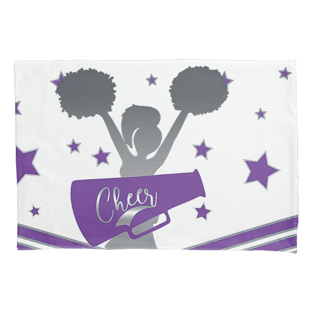 Lila & Silberstars Cheer Cheer Leader Girls Kissenbezug (Vorderseite)
