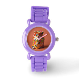 Lila Silikonüberwachung für die Kindercreme Armbanduhr