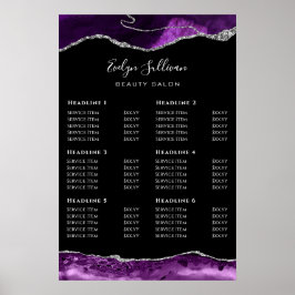 Lila Silver Agate Price List Poster