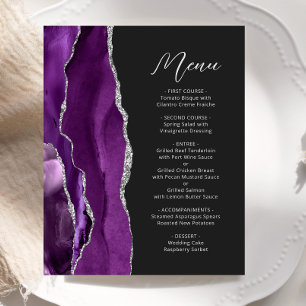 Lila Silver Agate Skript Hochzeitmenü