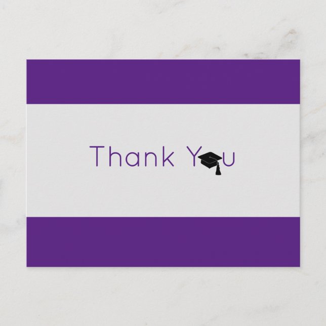 Lila Silver Bold Abschluss Vielen Dank Postkarte (Vorderseite)