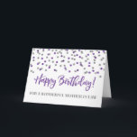 Lila Silver Confetti Mother in Law Birthday Card Karte<br><div class="desc">Geburtstagskarte für Juristen mit lila und silbernen modernen Glitzer Konfetti-Muster. Bitte beachten Sie,  dass Glitzer-Effekt nur fotografische Wirkung ist.</div>