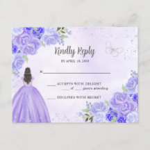 Lila Silver Floral Prinzessin Quinceañera UAWG
