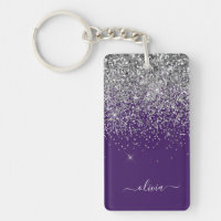 Lila Silver Glitzer Girly Glam Monogram