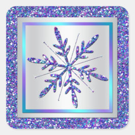 Lila, Silver Glitzer sieht Snowflake Sticker