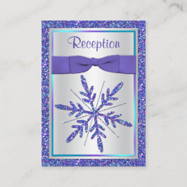 Lila, Silver Glitzer Snowflake-Umschließkarte Begleitkarte