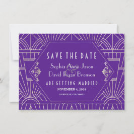 Lila Silver Great Gatsby Art Deco Save the Date
