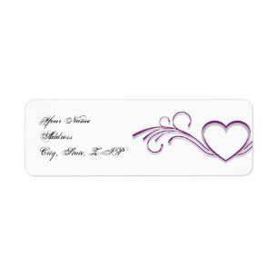 Lila Silver Heft Scroll Monogramm Rücksendeadresse