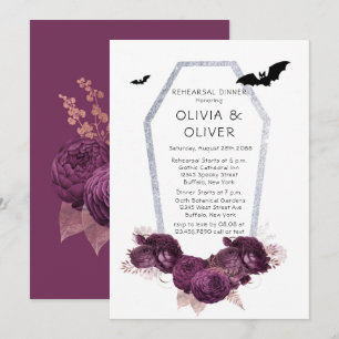 Lila Silver Peony Coffes Fledermäuse Probe Abendes Einladung