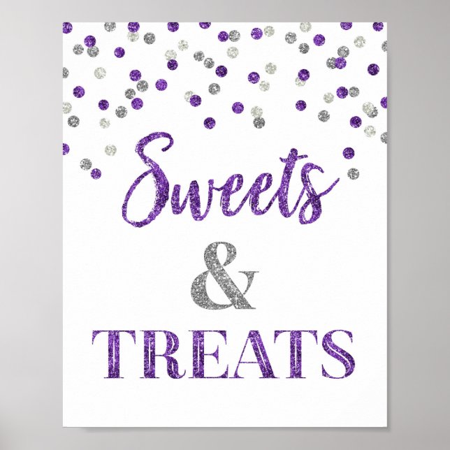 Lila Silver Süßigkeiten & Leckereien Nachtisch Poster (Vorne)
