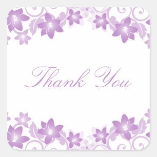 Lila Simple Floral Danke Stickers