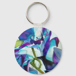 Lila Singapur Orchid Blume Aquarellkunst Schlüsselanhänger
