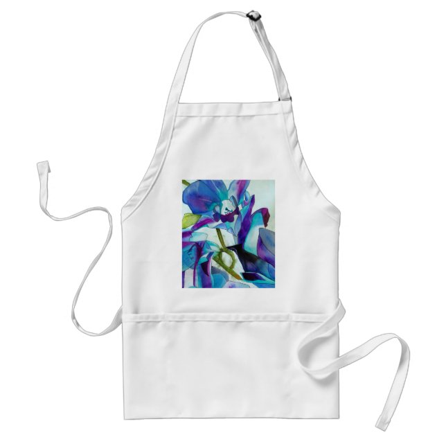Lila Singapur Orchid Blume Aquarellkunst Schürze (Vorne)