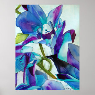Lila Singapur-Orchideen-Blume Watercolorkunst Poster