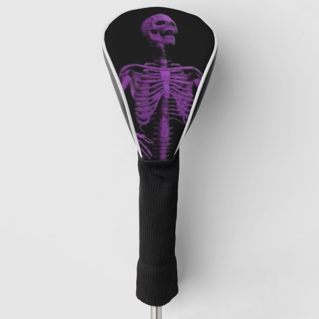 lila Skelett für die Luftgitarre Golf Headcover (Vorderseite)