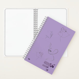 Lila Skizzen-Style Notizbuch – Ästhetischer Hardco