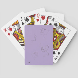 Lila Skizzen-Style Notizbuch – Ästhetischer Hardco Spielkarten