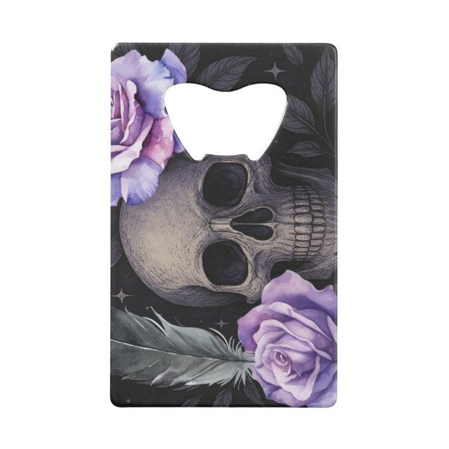 LILA SKULL COOLER GELDBEUTEL FLASCHENÖFFNER (Vorderseite)