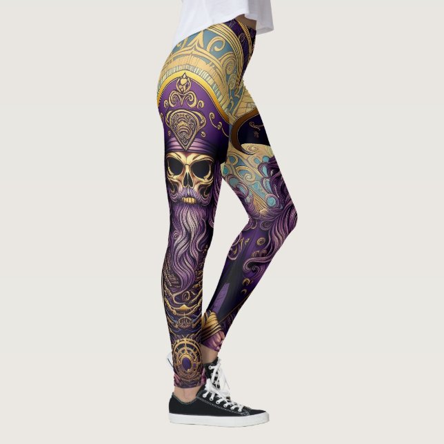 Lila Skull Pirate Leggings (Rechts)