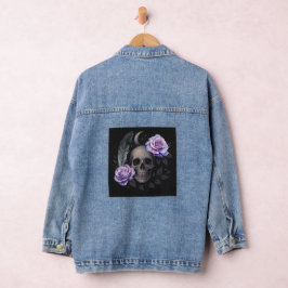 LILA SKULL-T - Shirt Jeansjacke