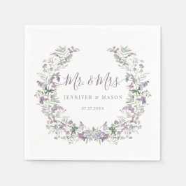 Lila, skurriler Blumenkranz Serviette