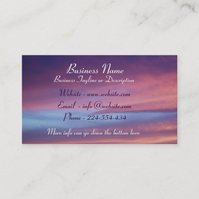 Lila Sky Business Card Visitenkarte (Vorderseite)