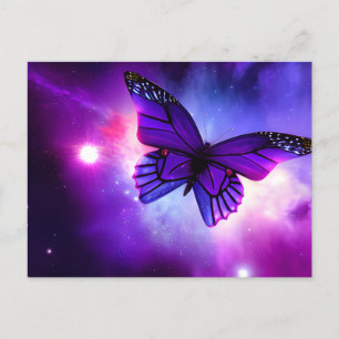 Lila Sky Butterfly Postkarte