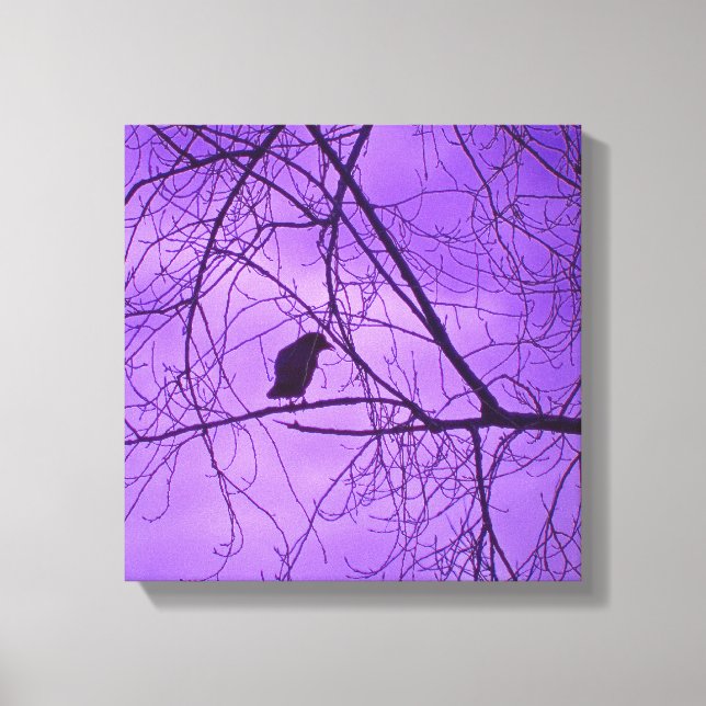 Lila Sky-Trees-Fotografie von Black Crow Leinwanddruck (Vorderseite)