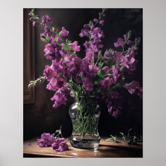 Lila Snapdragon Blume Art Print Poster (Vorne)