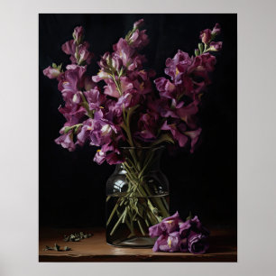 Lila Snapdragon Blume Art Print Poster