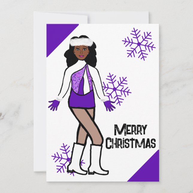 Lila Snow Dancer Urlaubskarte Feiertagskarte (Vorderseite)