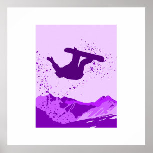 Lila Snowboard-Logo Poster