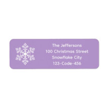 Lila Snowflake-Adressetiketten