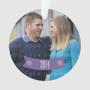Lila Snowflake Banner Foto Ornament