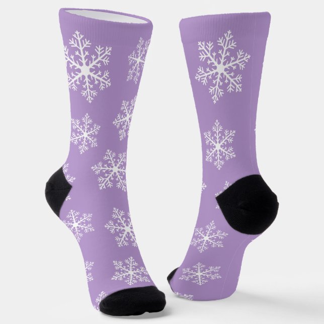 Lila Snowflake-Crew-Socken Socken (Gewinkelt)