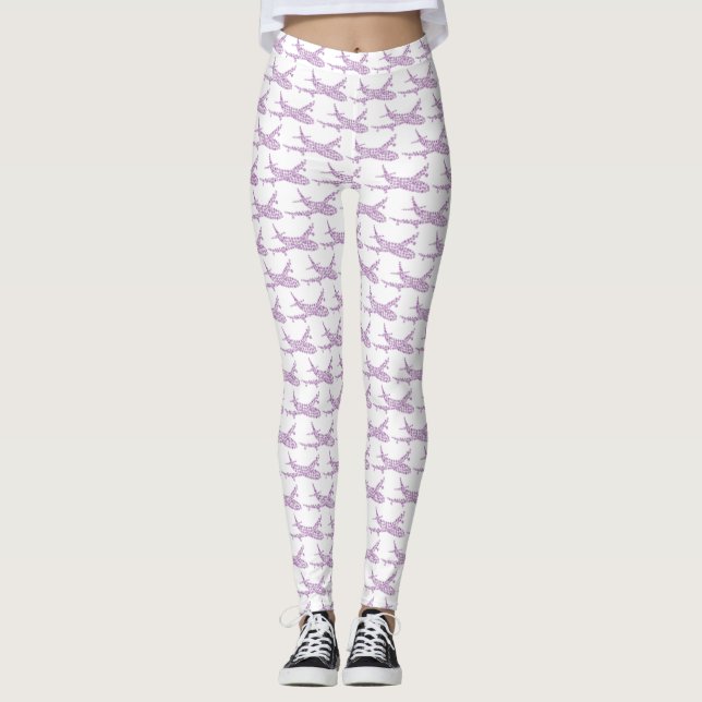 Lila Snowflake-Flugzeug - Leggings (Vorderseite)