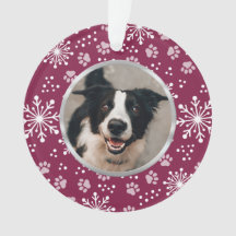 Lila Snowflake-Paw-Muster Pet Foto