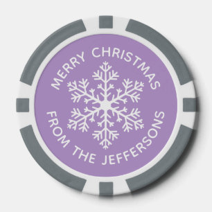 Lila Snowflake Weihnachts Poker Chips