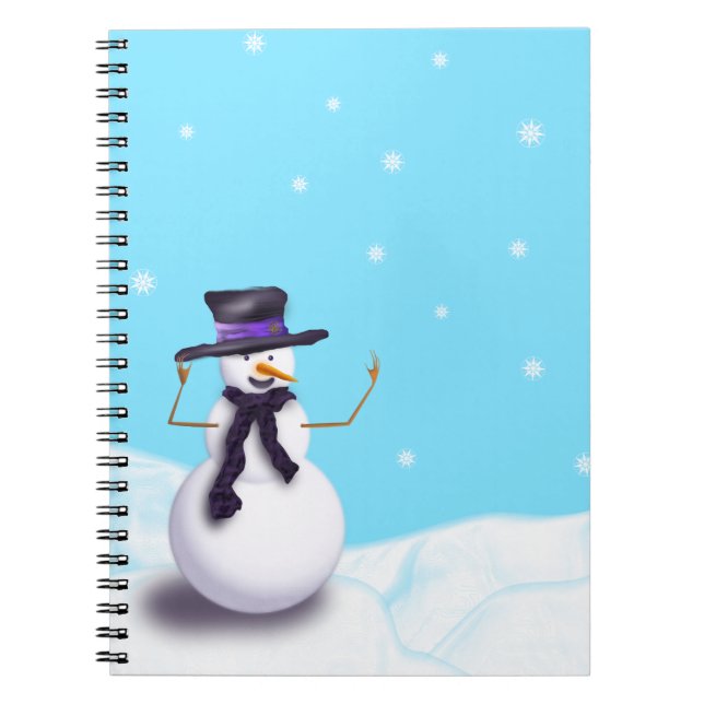 Lila Snowman Notizblock (Vorderseite)
