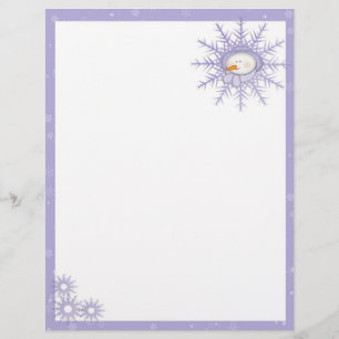 Lila Snowman Snowflakes