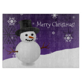 Lila Snowman Winter Weihnachtsschneider Schneidebrett