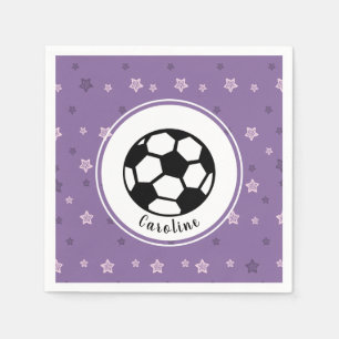 Lila Soccer Party Pink Star Sport Personalisiert Serviette