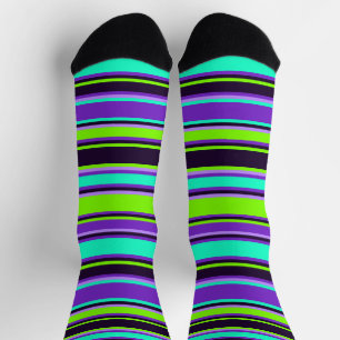 Lila Socken aus Aqua & Chartreuse Crew