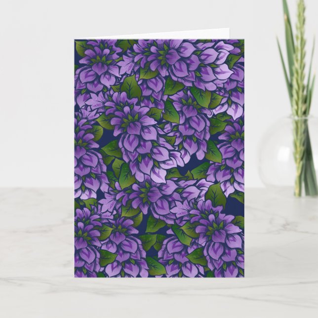 Lila Sommer Flora und Fauna Karte (Vorderseite)