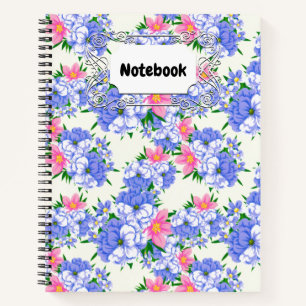 Lila Sommer Rosa Blumengarten Notizbuch
