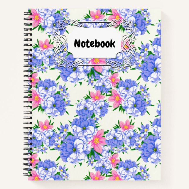 Lila Sommer Rosa Blumengarten Notizbuch (Vorderseite)