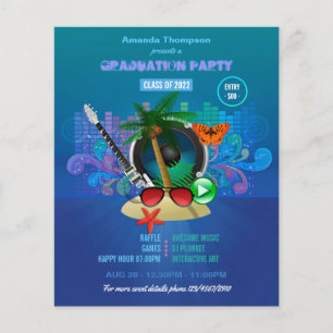Lila Sommerclub-Strand-Abschlussfeier Flyer